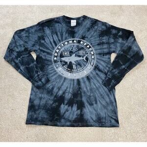 Colortone Daytona Beach Florida FL Shark Graphic Tie Dye LS Shirt Size M